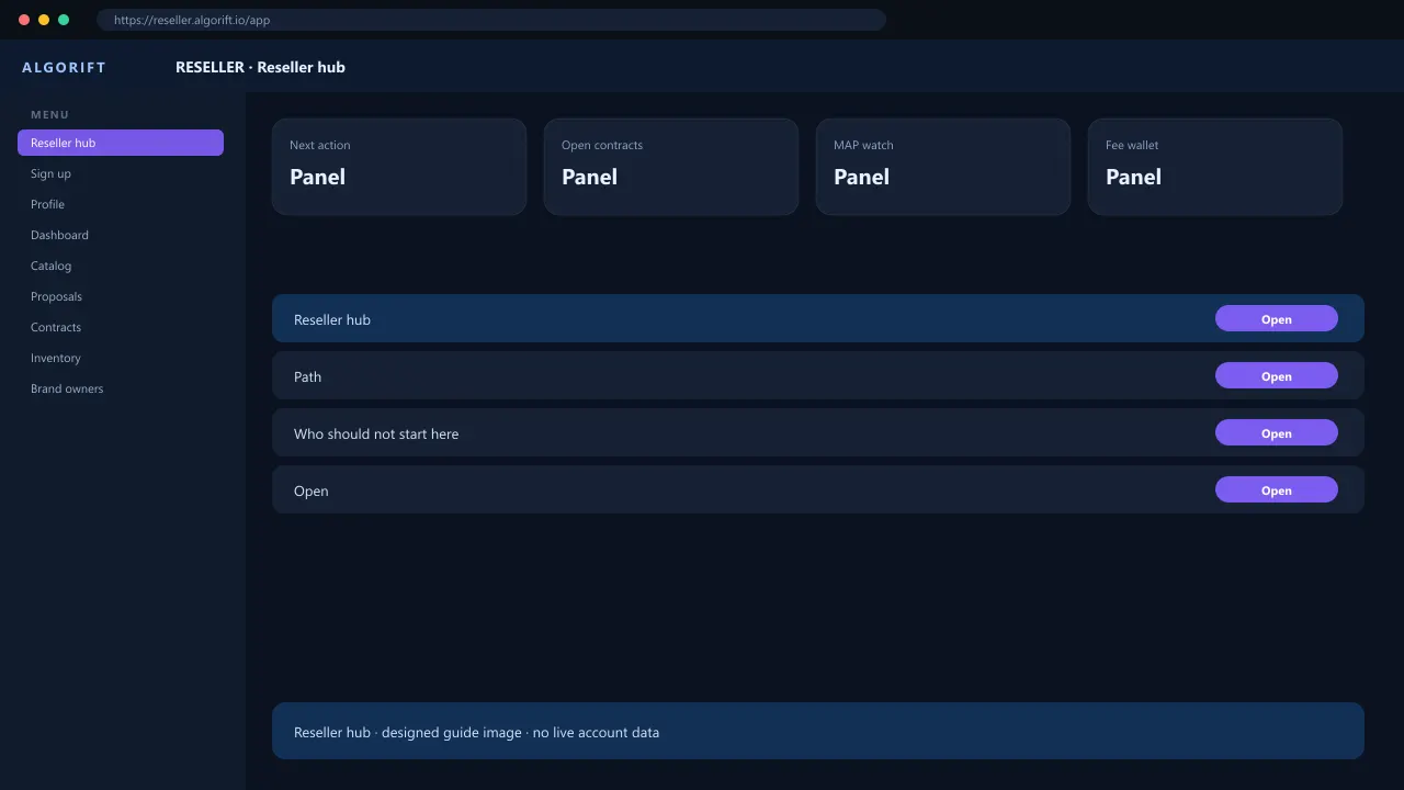 Reseller hub in the AlgoRift reseller panel