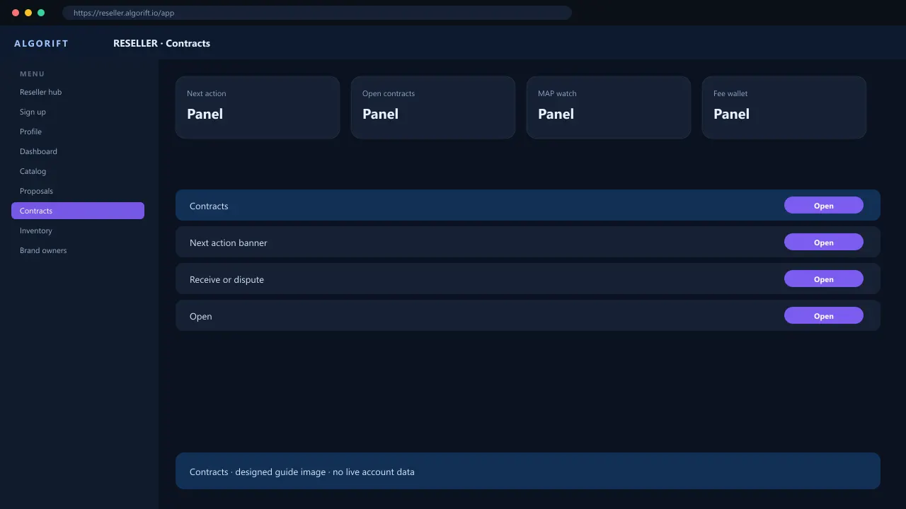 Contracts in the AlgoRift reseller panel